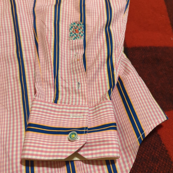 Robert Graham Classic Fit Multicolor plaid Button Down Shirt Flip Cuff Men XL - Picture 7 of 11